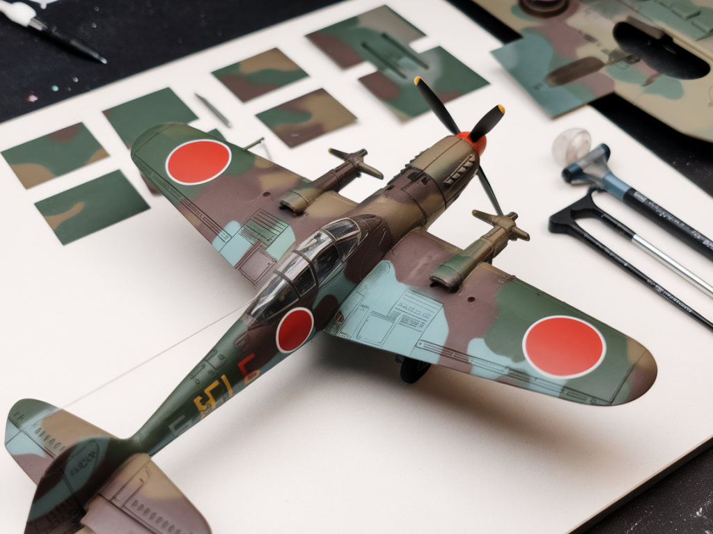 Obtenir un camouflage tricolore nippon net au 1/35 sans pochoirs complexes : méthode stencils maison et passes d'aérographe