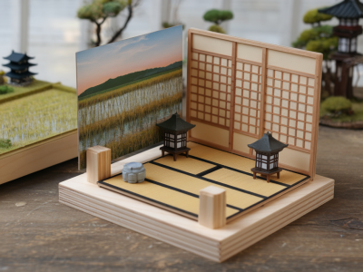Comment fabriquer un support de diorama modulable pour scènes japonaises (sols interchangeables, rizières et tatamis)