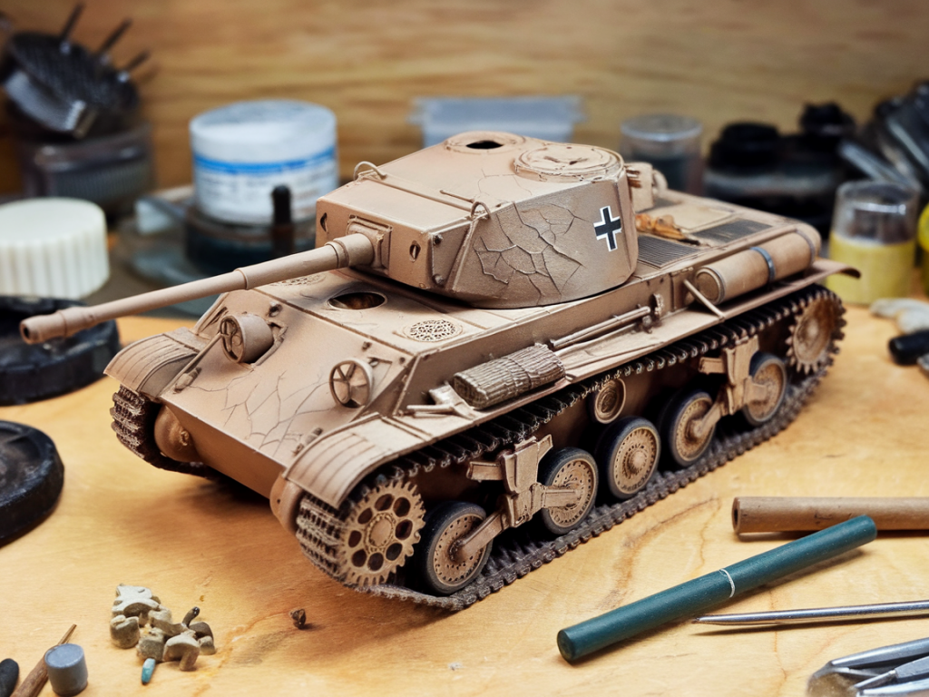 Comment réparer et masquer des craquelures de peinture sur un char hasegawa au 1/35 sans décaper tout le kit