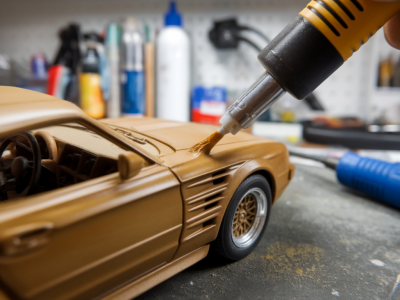 Comment supprimer une ligne d'injection profonde sans poncer : méthode rapide avec mastic tamiya et outil chauffant
