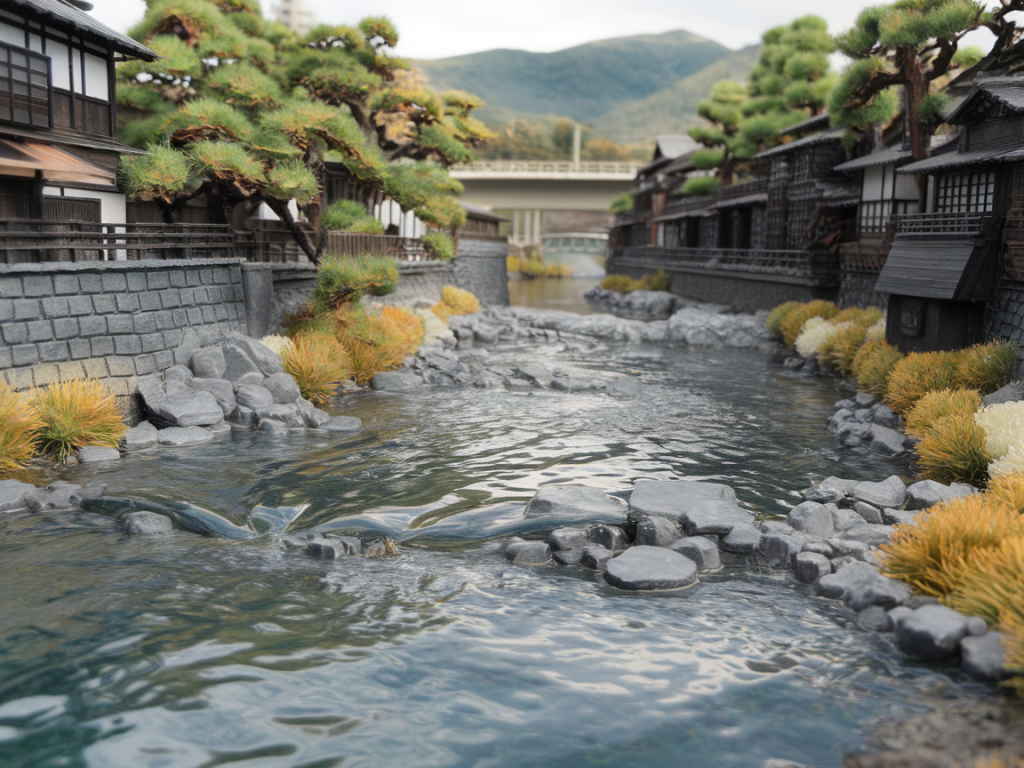 Construire une base de rivière réaliste pour diorama japonais avec résine epoxy transparente